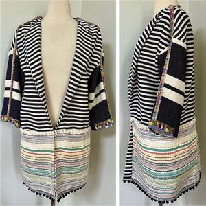 Anthropologie Vilagallo Sarah Art Coat Jacket Sequin Beaded Fringe Size 10